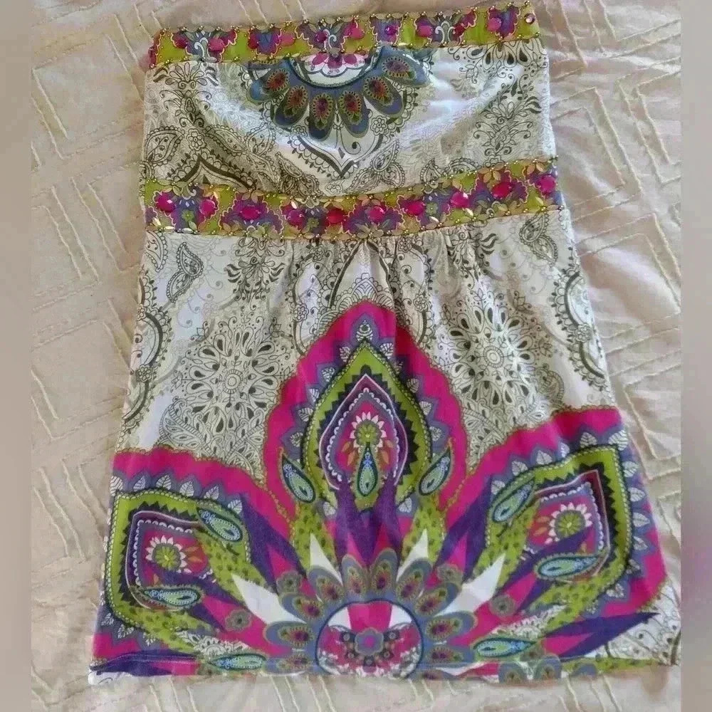 joyous & free Strapless Mini Dress, Medium, Beautiful Colors & Accents 💎